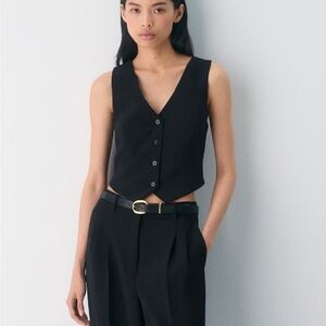 Wilfred Black Button-Up Vest
